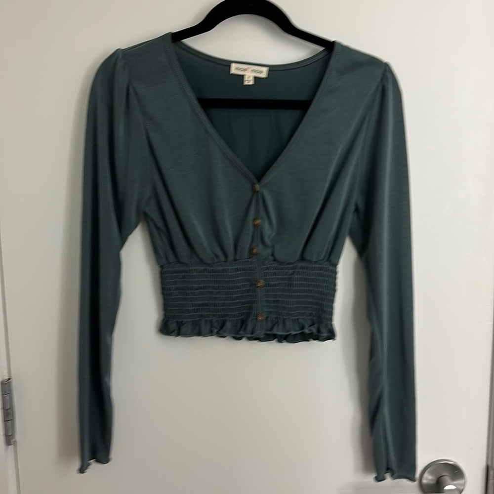 Never worn, smocked cropped top